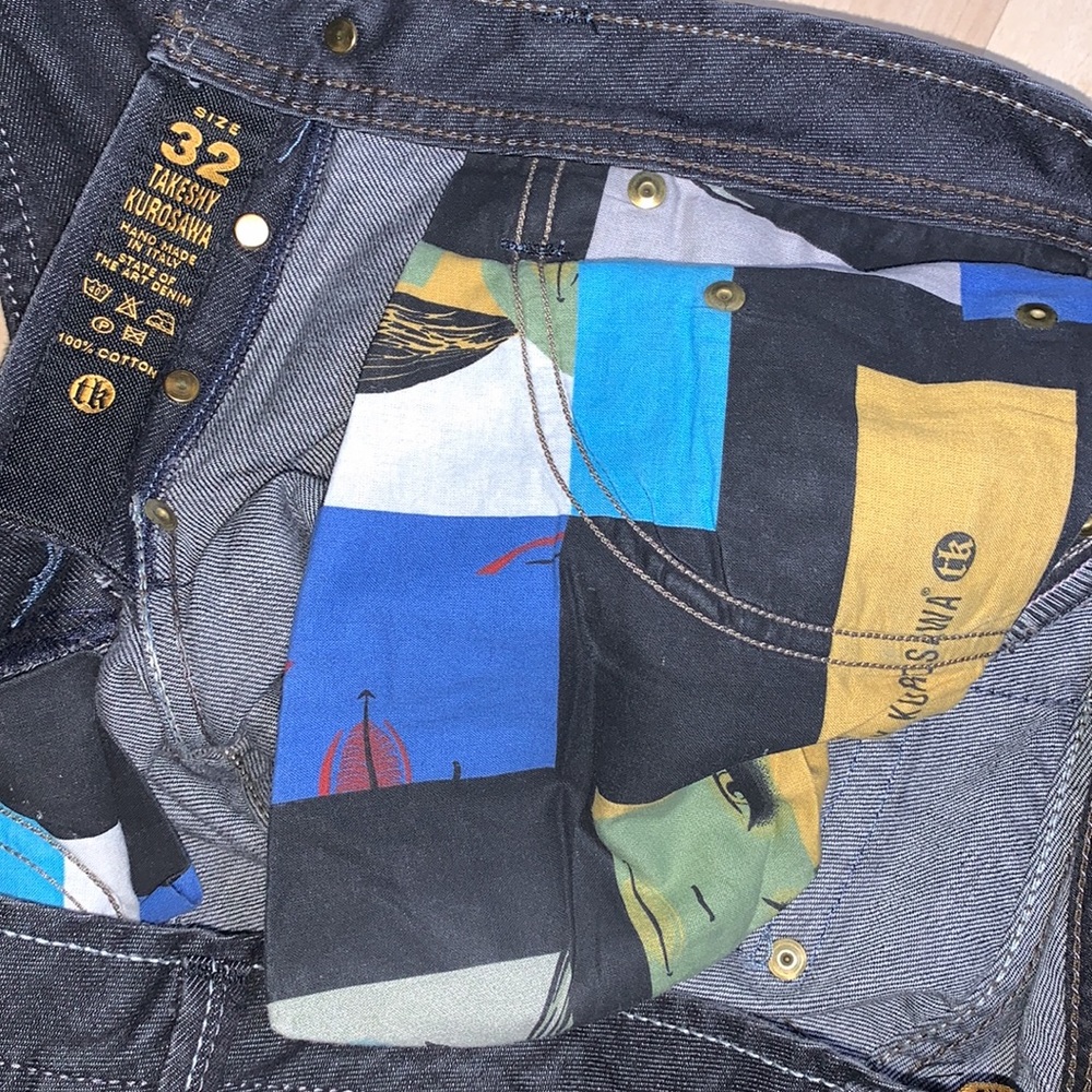 TAKESHY KUROSAWA Retro Japanese Rocker Made in Italy Jeans - Picture 7 of 8